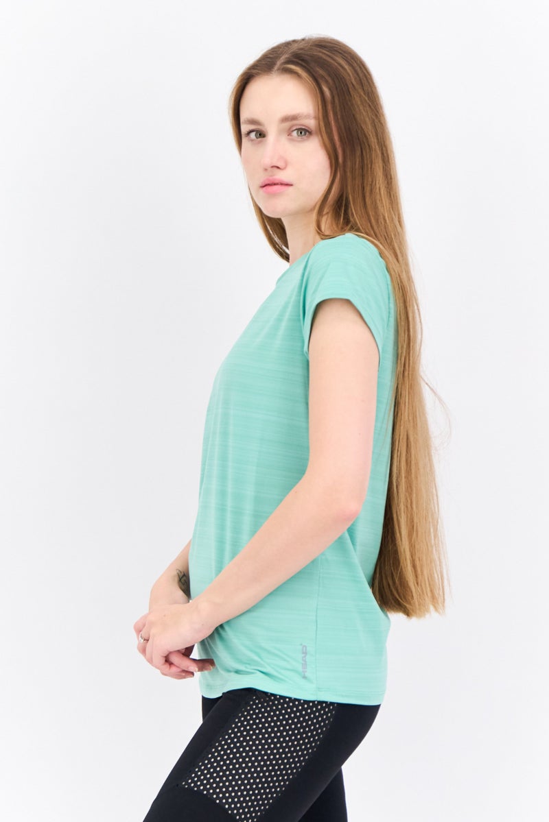 HEAD Women Sportswear Fit Short Sleeves Training T-Shirt, Green - Image 2