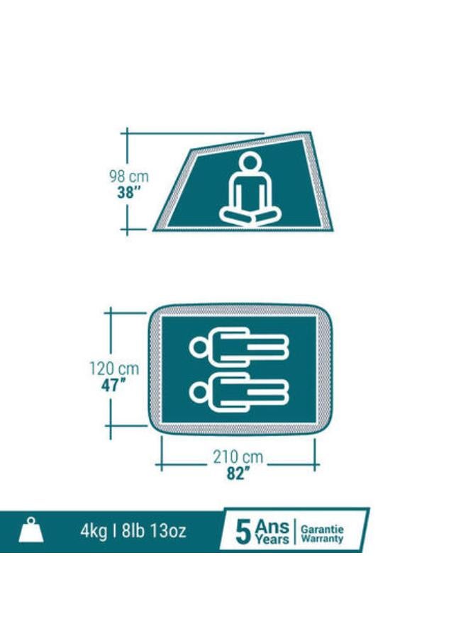 Quechua Camping tent 2 Seconds - 2-Person - Fresh&Black - Image 2