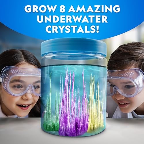 Blue Marble National Geographic Underwater Crystal Growing Aquarium Science Kit Grow 8 Colorful Crystals Underwater 360Degree Secure Viewing Canister - Image 5