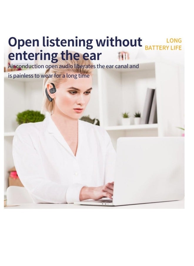 Generic - Bluetooth Headset V5.3, Wireless Handsfree Earpiece Built-in Mic Noise Cancelling, 30Hrs HD Calling, LED Display, Hands-Free Bluetooth Earphone for Driving, Business, Office, Black - Image 1