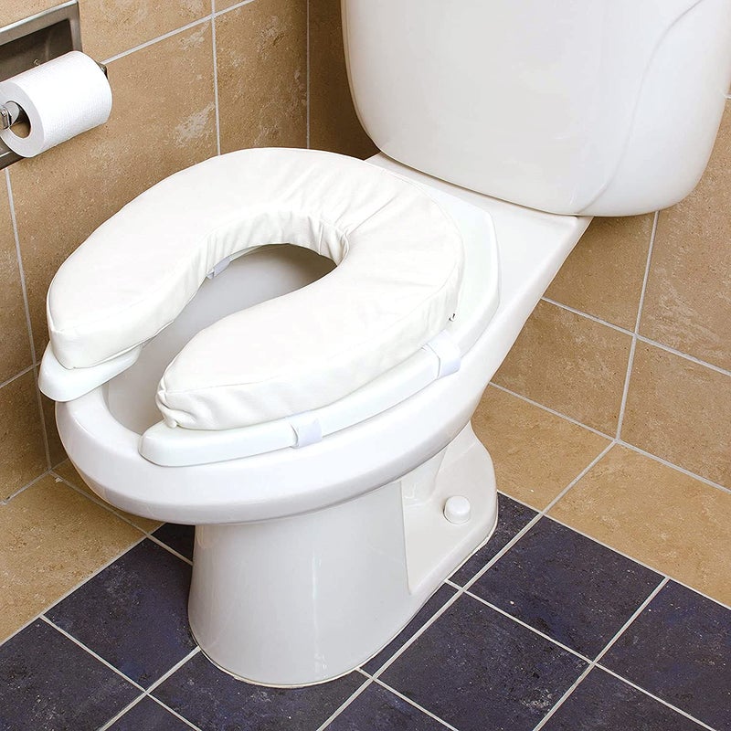 DMI Raised Toilet Seat Cushion and Cover to Add Extra Padding the while Relieving Pressure, Tear Resistant, FSA & HSA Eligible, 2 Inch Pad, White - Image 5
