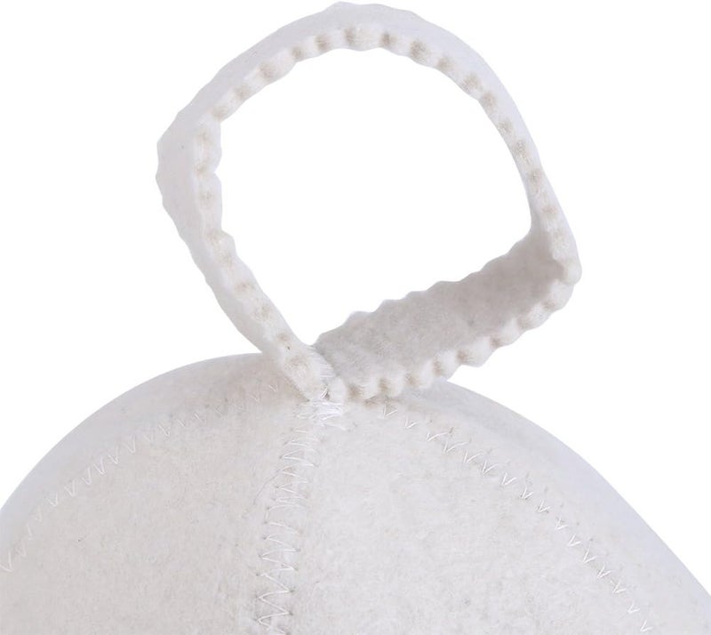 Fdit Sauna Hat,Sauna Cap White Wool Felt Sauna Hat Cap for Russian Banya Sauna Hut Unisex with Hang Loop Supply - Image 5