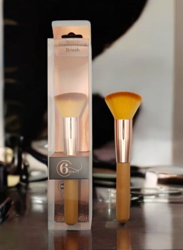 6 BEAUTY Large Powder Brush for Loose or Pressed Powder - Premium Vegan Soft Bristles for Flawless Airbrushed Finish - Image 1