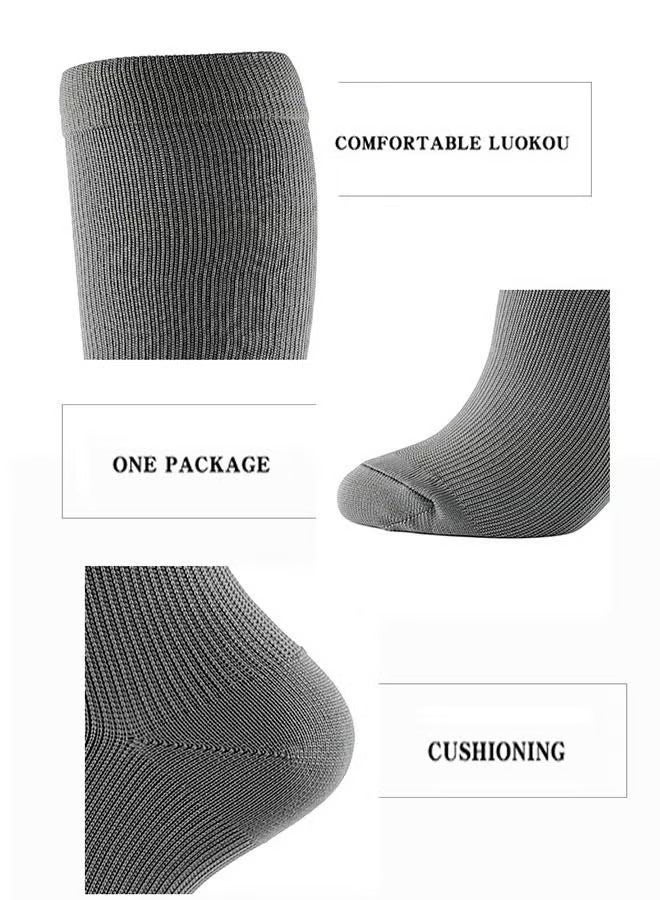 واي جيه 1 زوج جوارب ضغط مرن الركبة جوارب عالية وجوارب عجل، تخفيف الراحة والتعب، أفضل دعم للجري الرياضي الرمادي (L/XL) - Image 3