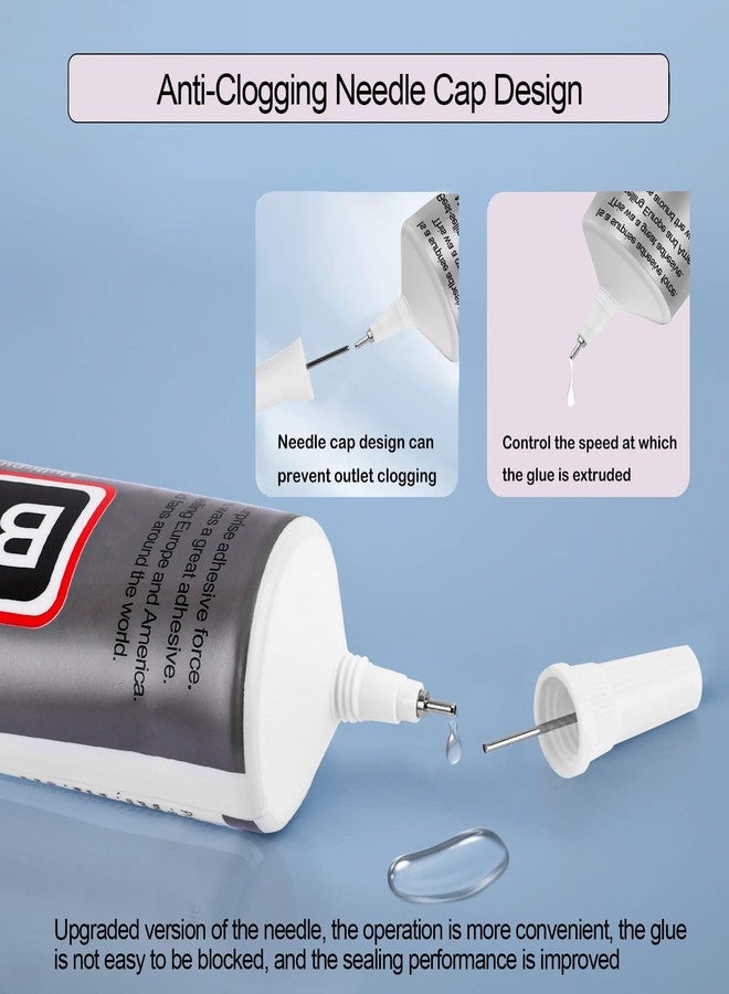 Navona 3 PCS 110ml B7000 Glue Clear with Precision Tip, B7000 Rhinestone Glue Set, Craft Glues with 5-Point Pen Tool, Crayon, and Tweezers, Fabric Glues is Used for Nails, Jewelry, Shoes, Fabrics - Image 3