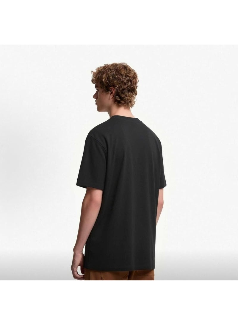 Dickies Classic Red Logo Skin-Friendly Breathable Black Short-Sleeve T-Shirt Size M - Image 3