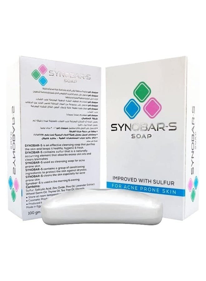 ماكرو صابون سينوبار إس - للبشرة المعرضة لحب الشباب (صابون منظف محسن) - 100 جم - Image 2