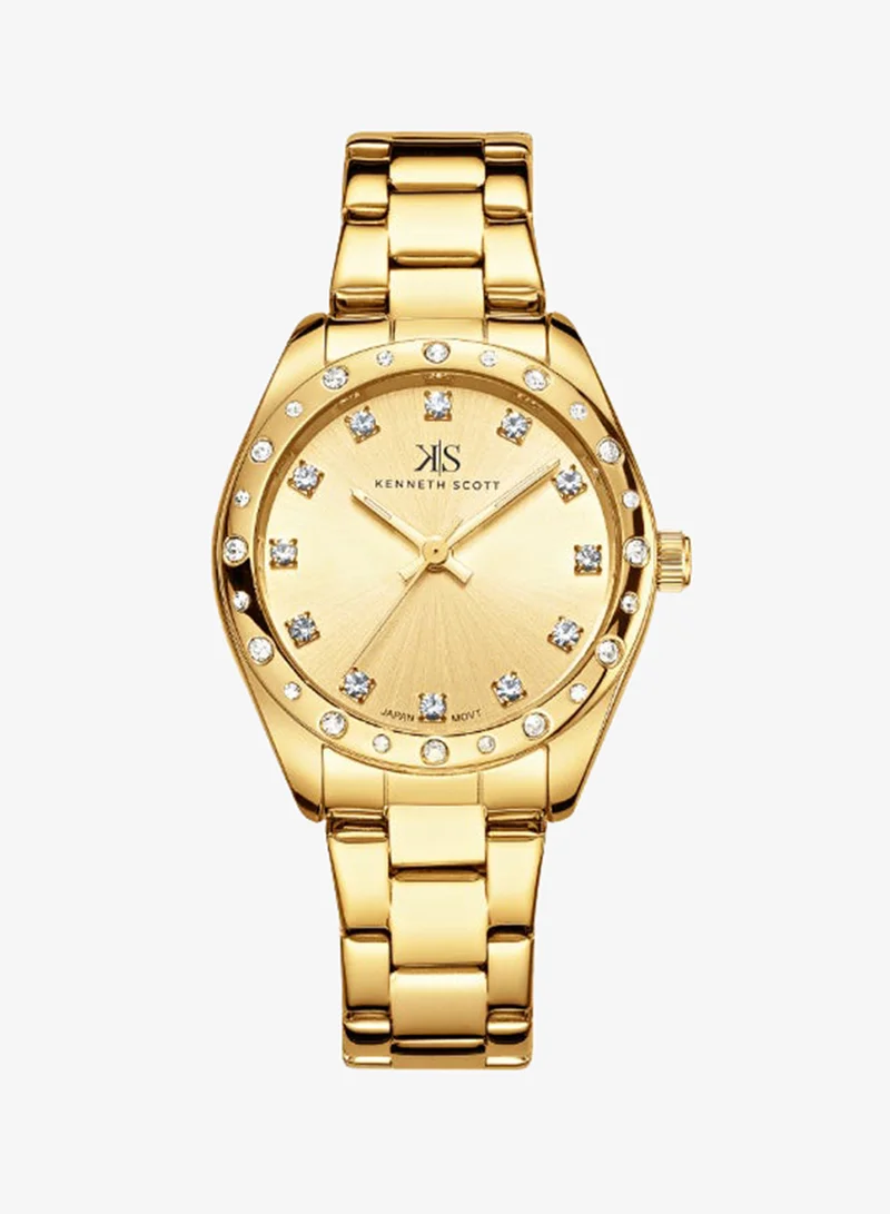KENNETH SCOTT Women's Stainless Steel Analog Watch K24509-GBGC - 33 mm