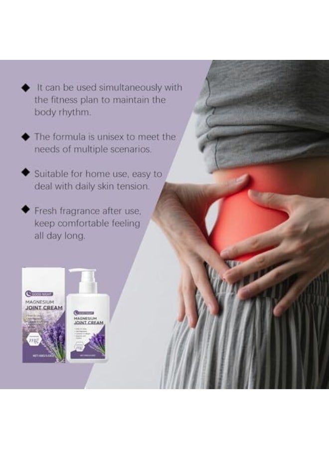 ساوث مون كريم مغنيسيوم للمفاصل 100 جرام، كريم مهدئ للمفاصل، مع الخزامى والكولاجين لتعزيز مرونة المفاصل وتغذية البشرة، تخفيف يومي للتيبس والانزعاج، لتحسين النوم، العناية بالساقين والمفاصل. - Image 3