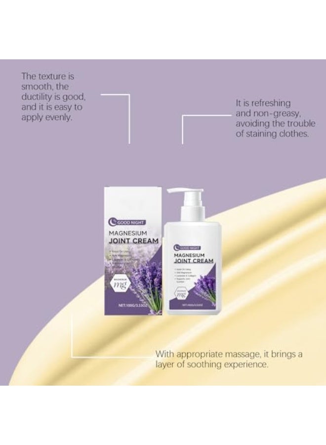 ساوث مون كريم مغنيسيوم للمفاصل 100 جرام، كريم مهدئ للمفاصل، مع الخزامى والكولاجين لتعزيز مرونة المفاصل وتغذية البشرة، تخفيف يومي للتيبس والانزعاج، لتحسين النوم، العناية بالساقين والمفاصل. - Image 4