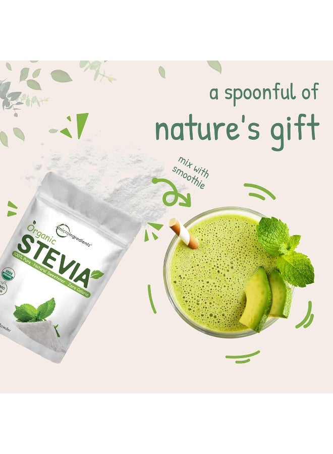 Micro Ingredients Pure Organic Stevia Powder, 4 Ounces, 706 Serving, Highest Grade Stevia Green Leaf Extract Reb-A, Reduced Bitter Aftertaste, 0 Calorie, Natural Sweetener, Sugar Alternative, Keto Friendly  - Image 5