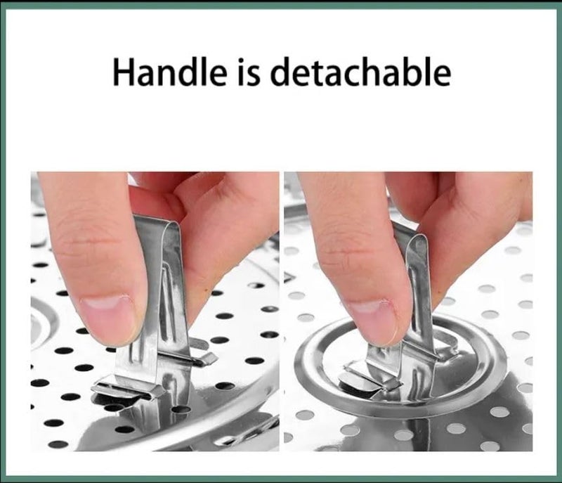 JUGTE سلة بخار الخضار من الفولاذ المقاوم للصدأ - سلة بخار قابلة للطي وقابلة للتوسع تناسب أحجام مختلفة من الأواني (27 سم) - Image 4