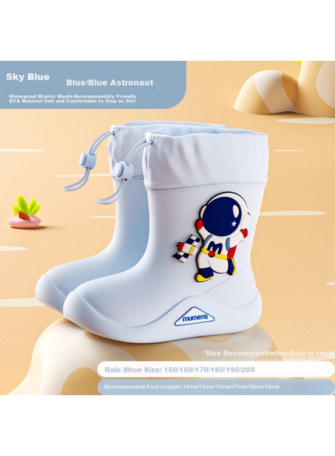 Moremerry Children's Rain Boots For Boys And Girls, Waterproof 3d Cartoon Non-slip Wear-resistant Space Astronaut Design, Size 15 - Image 1
