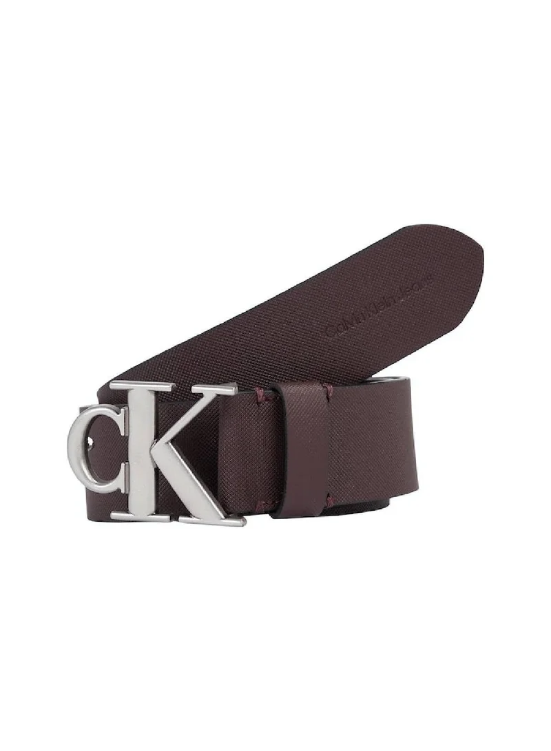 CALVIN KLEIN Monogram Plaque Belt with Adjustable Strap