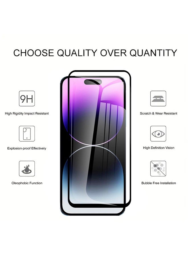 Pack Of 3 Mog Screen Protector Designed For iPhone 14 Pro Anti-Scratch Anti-Glare Tempered Glass Clear Edge to Edge Full Coverage Friendly With Smooth Touch Screen Protector For 14 Pro