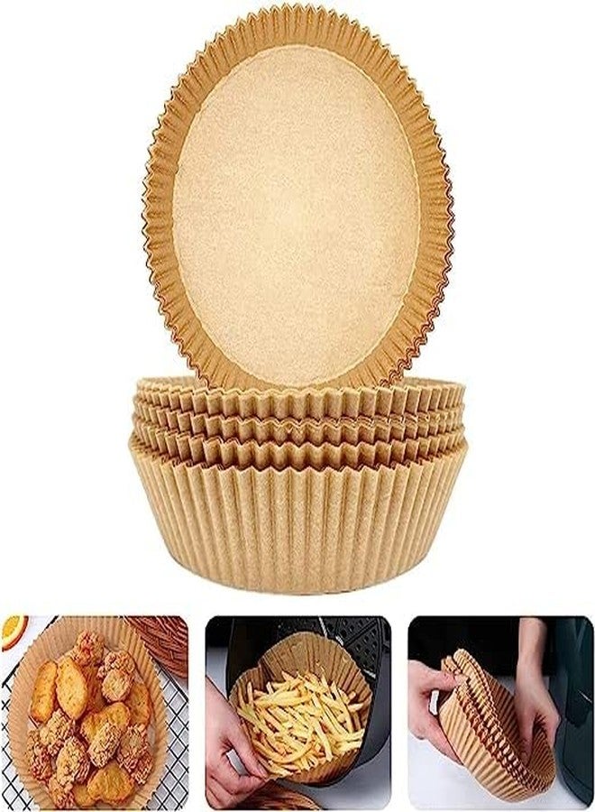 Birzar Air Fryer Disposable Paper Liner, Non-Stick Air Fryer Parchment Paper Liners, Baking Paper for Air Fryer Oil-Proof, Food Grade Paper Liner for Baking Roasting Microwave Naturel. (50) - Image 2