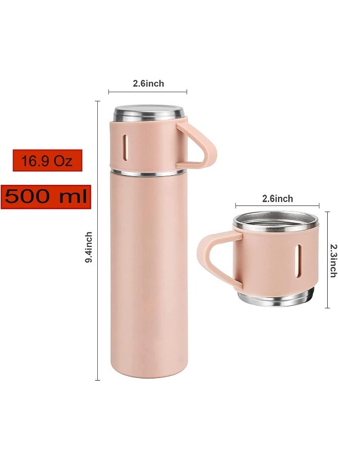 WEIKANG Vacuum Insulated Flask 500ml/17.6oz Stainless Steel Thermo Bottle with 3 Cups for Coffee Water Hot and Cold Drink Flasks - Image 2