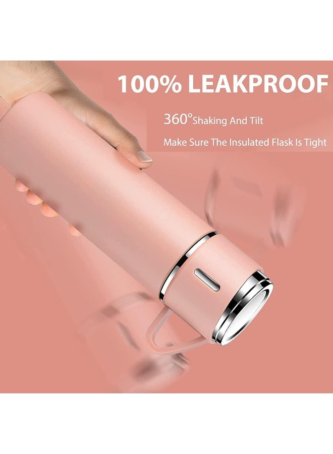 WEIKANG Vacuum Insulated Flask 500ml/17.6oz Stainless Steel Thermo Bottle with 3 Cups for Coffee Water Hot and Cold Drink Flasks - Image 5