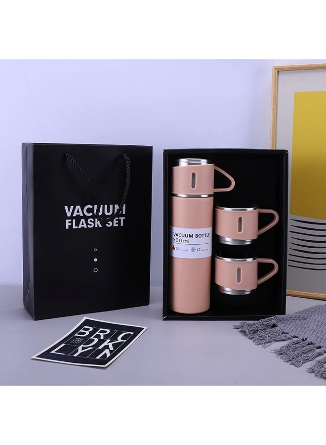 WEIKANG Vacuum Insulated Flask 500ml/17.6oz Stainless Steel Thermo Bottle with 3 Cups for Coffee Water Hot and Cold Drink Flasks - Image 4