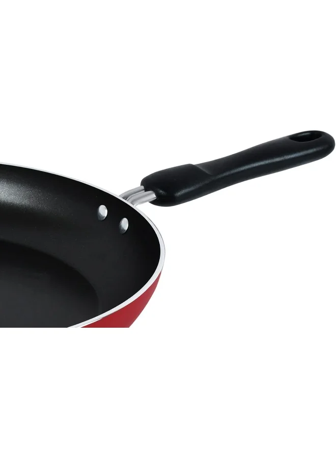 برستيج طقم مقلاة Prestige Classique مع ملعقة 3 قطع أحمر/ أسود/ رمادي 28سم