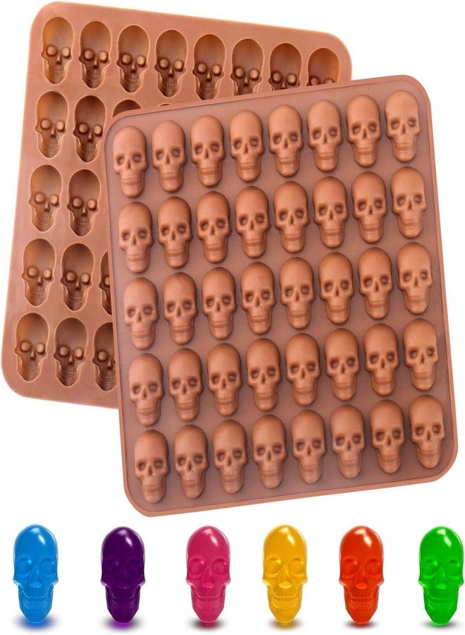 LEGACYCART 1 Pack Gummy Skull Candy Silicone Molds 40 Cavity Silicone Skull Molds for Halloween Chocolate, Candy,Jelly, Wax Melt, Dog Treats, Ice Cube (Pack of 1) - Image 1
