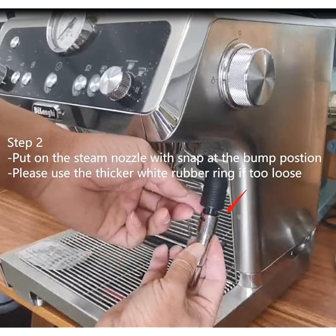 ريحني رأس فوهة البخار رأس عصا الإسبريسو البخار ركوب إسبريسو فوهة فوهة فنون الحليب رغوة أنبوب داخلي فوهة فن لاتيه أنبوب كابتشينو لسلسلة ديلونغي الشاملة Ecp3420310330 Ec680685 ماكينة إسبريسو - Image 2