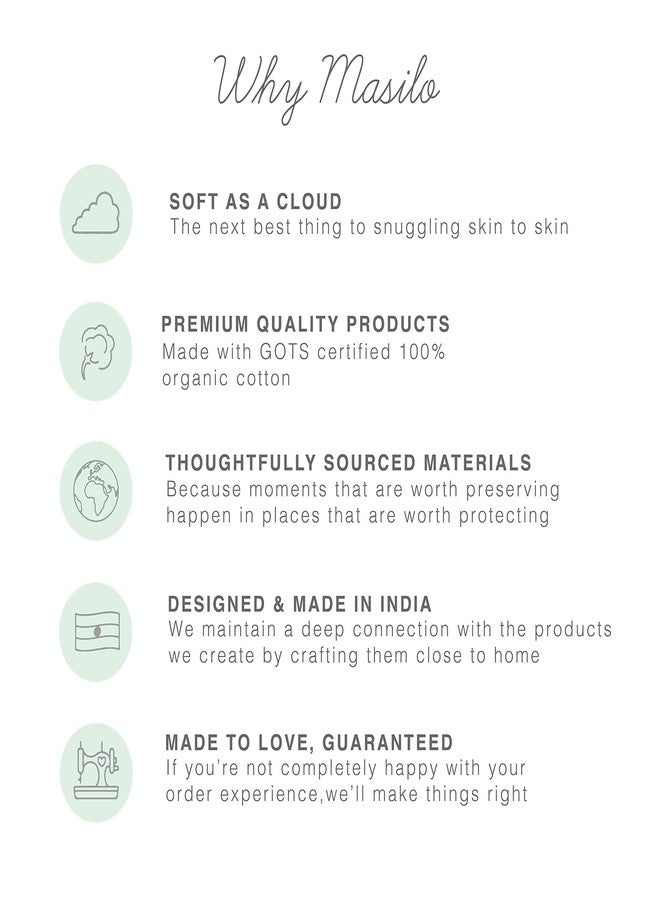 Masilo Organic Cotton Muslin Burp & Bibs Toddlers Cloth Gift Set for Newborn Baby, Pack of 1 - Narwhals - Image 4