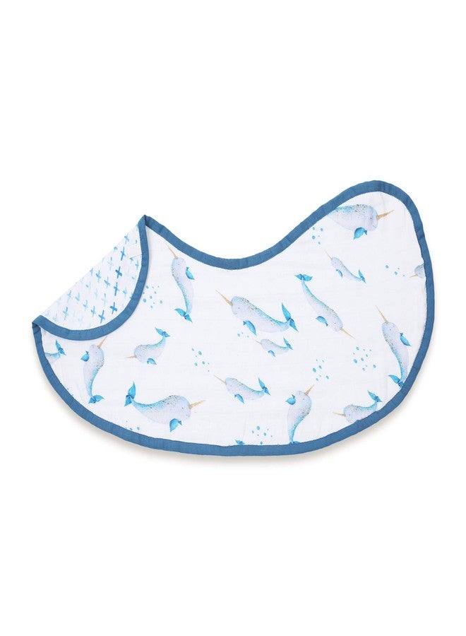 Masilo Organic Cotton Muslin Burp & Bibs Toddlers Cloth Gift Set for Newborn Baby, Pack of 1 - Narwhals - Image 2