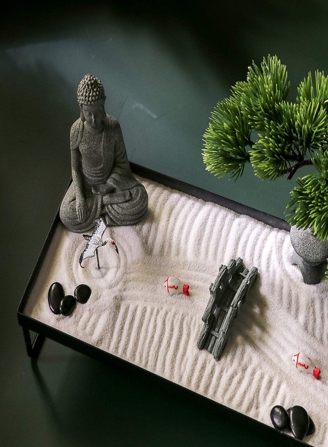 BangBangDa Japanese Meditation-Decoration - Home Office Bonsai Decor for Table Desk - Buddha Rock Sand Tabletop Decor Gifts for Women Man Friends - Image 3