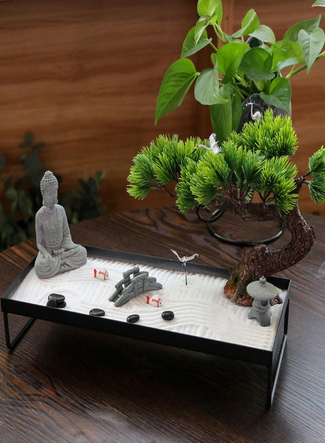 BangBangDa Japanese Meditation-Decoration - Home Office Bonsai Decor for Table Desk - Buddha Rock Sand Tabletop Decor Gifts for Women Man Friends - Image 5