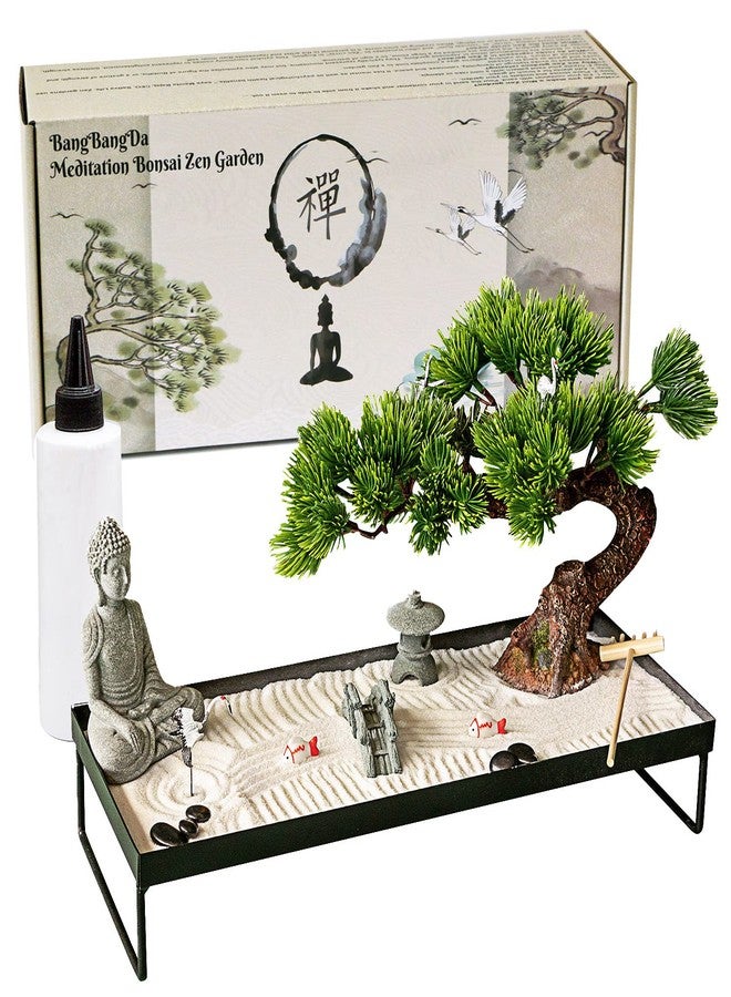 BangBangDa Japanese Meditation-Decoration - Home Office Bonsai Decor for Table Desk - Buddha Rock Sand Tabletop Decor Gifts for Women Man Friends - Image 1