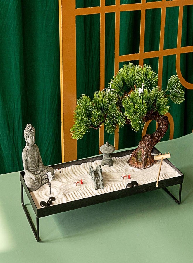 BangBangDa Japanese Meditation-Decoration - Home Office Bonsai Decor for Table Desk - Buddha Rock Sand Tabletop Decor Gifts for Women Man Friends - Image 2