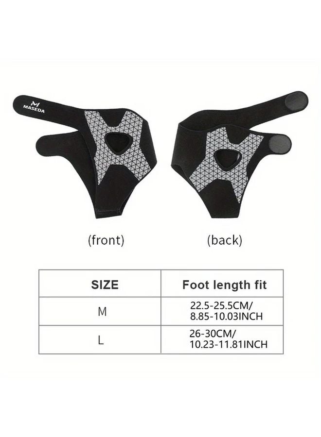 Black One Piece Ultra Thin Sports Ankle Guard Adjustable Two Way Strap Ankle Support Size L - Image 3