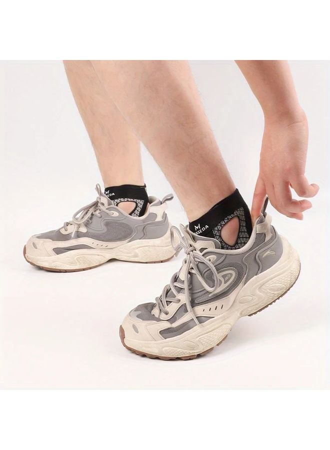 Black One Piece Ultra Thin Sports Ankle Guard Adjustable Two Way Strap Ankle Support Size L - Image 5