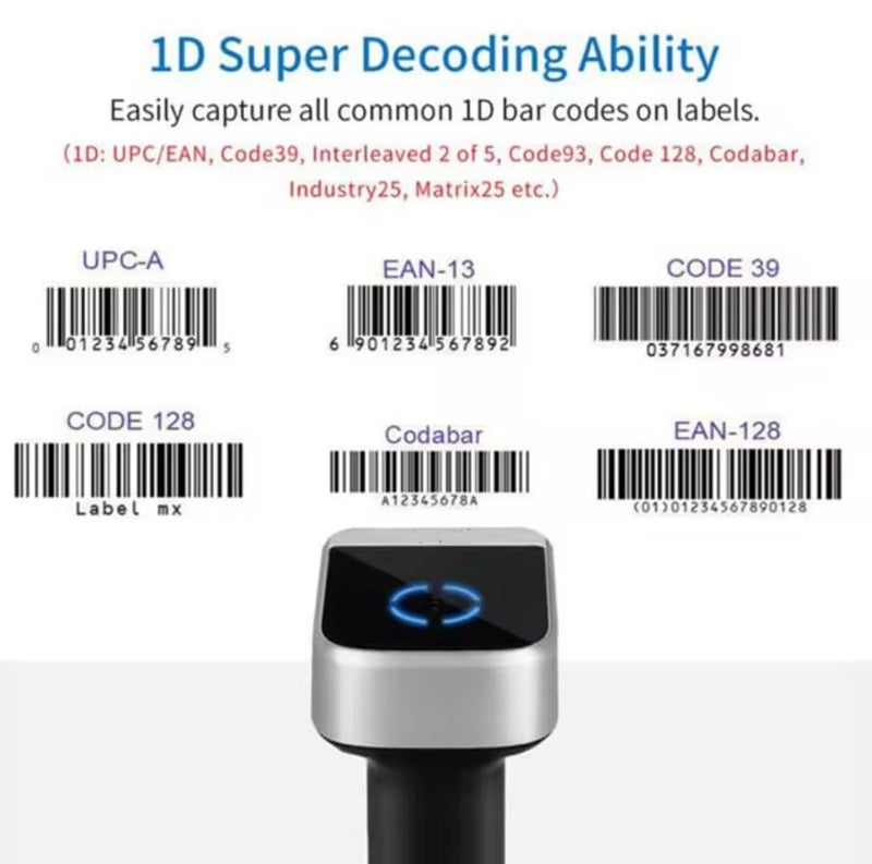 Fronix FB1500 -CCD/Laser Wireless Barcode Scanner with Stand Anti-Shock & Durable Wireless Rechargeable 32-bit chip for Very Fast decoding and scanning and 3 Type of Connectivity /2.4G/BLUTOOTH/Wire - Image 3