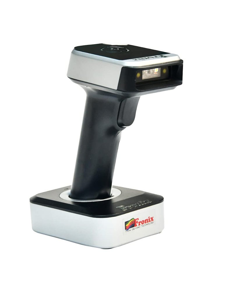 Fronix FB1500 -CCD/Laser Wireless Barcode Scanner with Stand Anti-Shock & Durable Wireless Rechargeable 32-bit chip for Very Fast decoding and scanning and 3 Type of Connectivity /2.4G/BLUTOOTH/Wire - Image 1