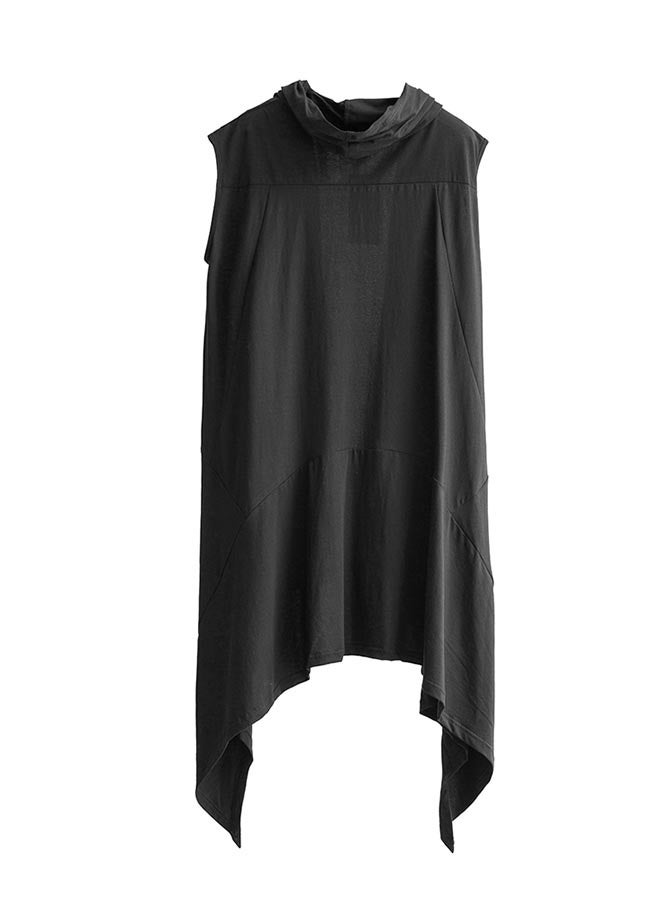 Men's black mid-length all-match loose casual sleeveless cardigan - Image 2