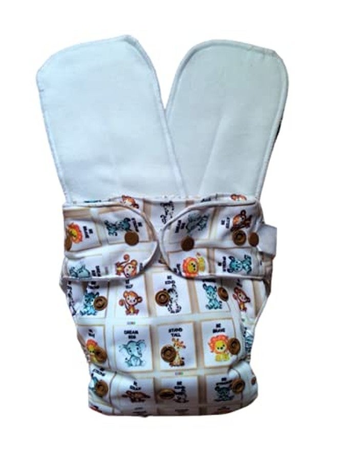 Kika Reusable Cloth Diapers For Babies Washable Cloth Diapers With Two Super Absorbing Inserts Waterproof Diaper Adjustable Size (KiKA-Animals) - Image 2
