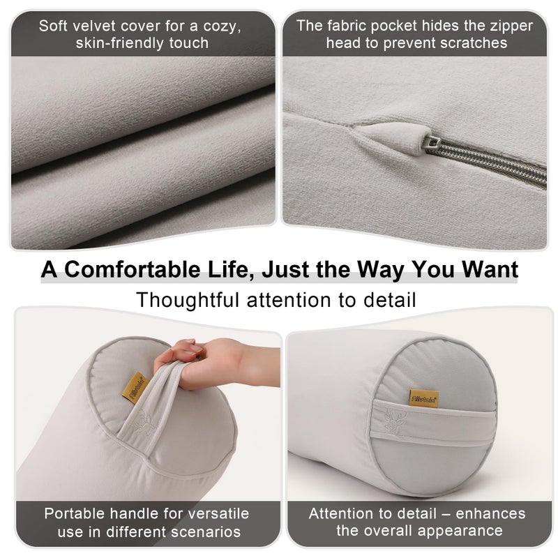 Ailuteie Body Pillow for Adults,Long Round Pillow,Big Cylindrical Pillow,Large Full Bolster Pillows for Side Sleepers (Silver Gray, 47.24"*7.87") - Image 5