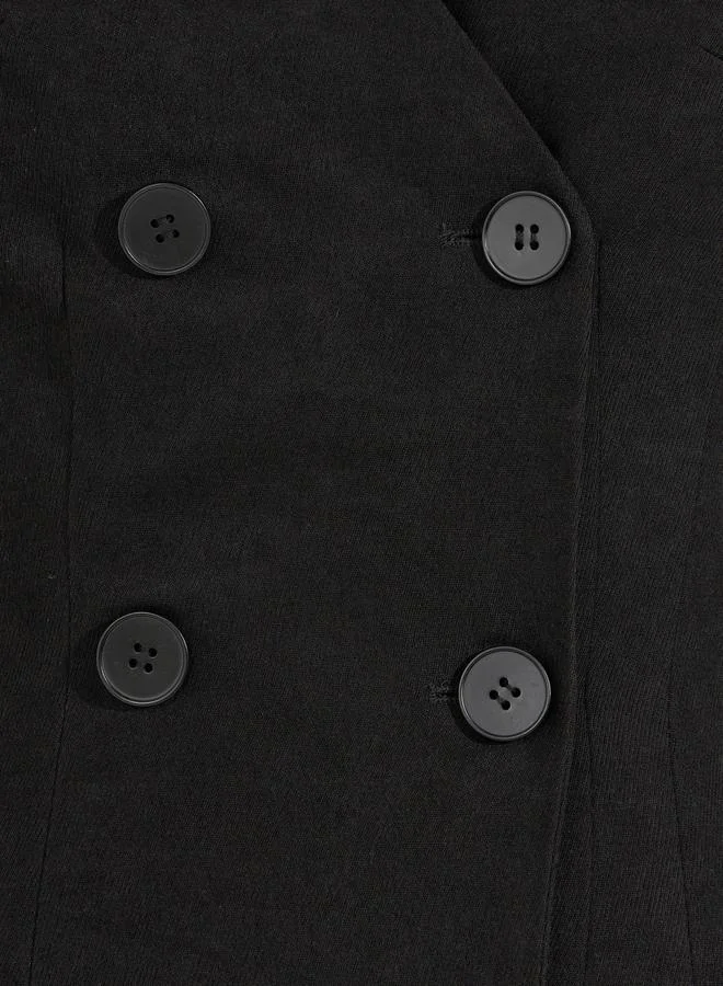 Styli Styli Halter Neck Blazer Midi Dress with Buttons