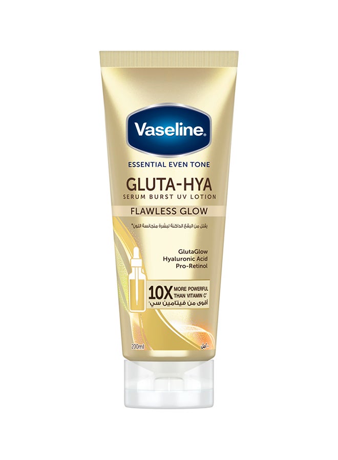Vaseline Essential Even Tone Gluta Hya Serum Burst UV Body Lotion With Moisturising Petroleum Jelly 200ml - Image 1