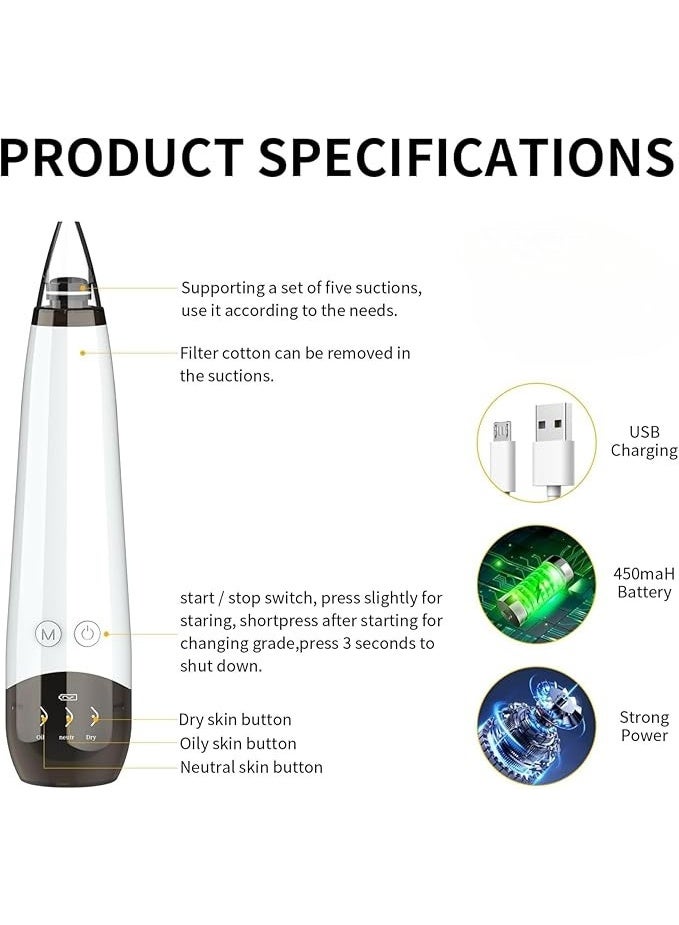 YelaJoy Yalla Joy Electric Blackhead Remover Vacuum with Multiple Suction Levels – Pore Cleaner and Facial Skin Extractor for Removing Oil, Dirt, Dead Skin, and Acne – Complete Blackhead Removal Tool Set for Smooth and Clear Skin - Image 2