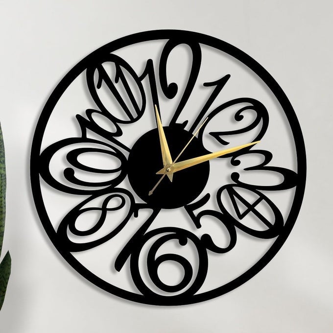 MATERIAL METAL WALL CLOCK BIG SIZE WALL CLOCK MODERN CLOCKS FOR LIVING ROOM STYLISH WALL CLOCKS FOR HOME ANTIQUE BIG SIZE MODERN WALL WATCH FOR HOME DECORBLACK40 CM DA68