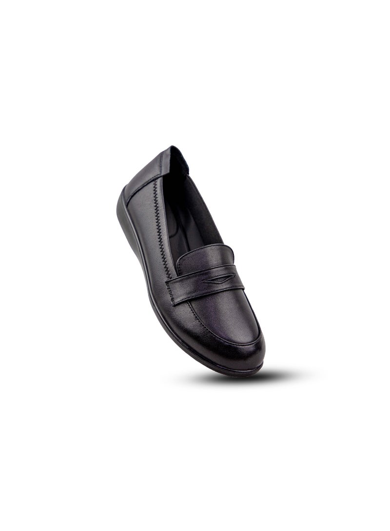 Gladiator GL 5012-1 Women’s Genuine Leather Loafers – Black | Comfortable Office & Formal Shoes - Image 5