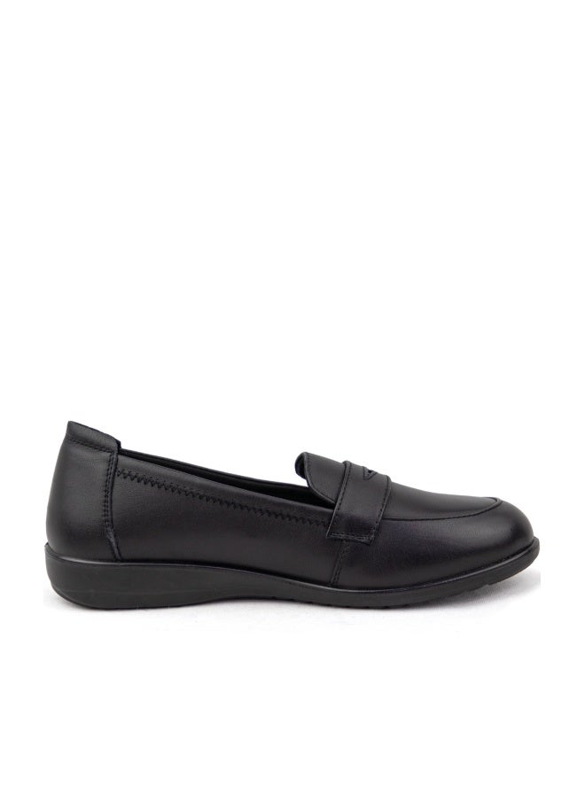 Gladiator GL 5012-1 Women’s Genuine Leather Loafers – Black | Comfortable Office & Formal Shoes - Image 1