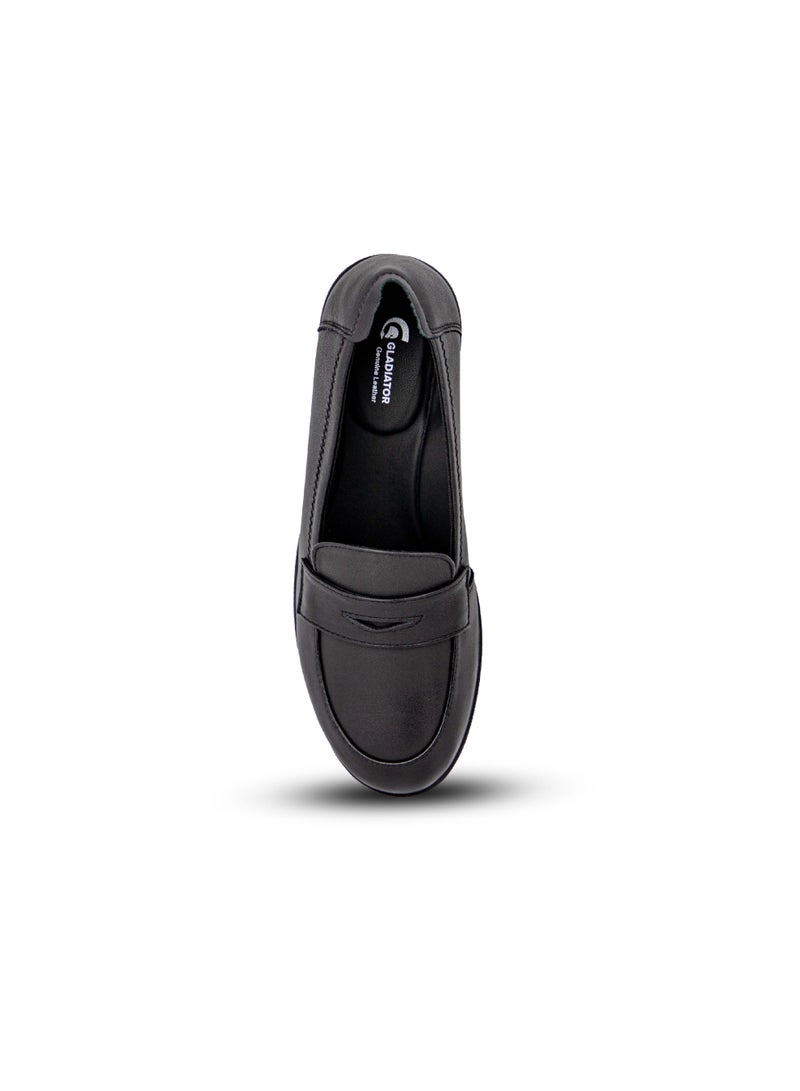 Gladiator GL 5012-1 Women’s Genuine Leather Loafers – Black | Comfortable Office & Formal Shoes - Image 2