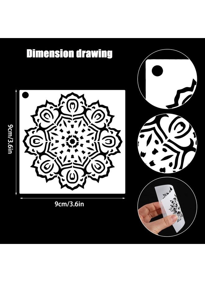 وسيكس - 56 حزمة (3.6 × 3.6 بوصة) استنسل للرسم استنسل رسم نقطة ماندالا قابلة لإعادة الاستخدام لمشاريع فنية الجداريات الصخرية ذاتية الصنع - Image 1