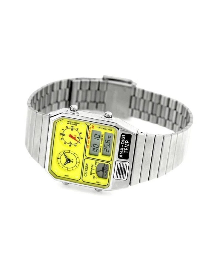 CITIZEN Limited Edition Ana-Digi Temp Men’s Watch JG2170-59Y, 40.6 mm Yellow Analog-Digital Dial, Stainless Steel Case & Bracelet, Thermometer Display, 50 m WR - Image 3