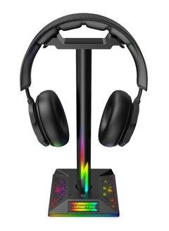 ARNOTEC حامل سماعة الألعاب العالمي مع 10 أنواع من تأثيرات الإضاءة RGB وواجهة USB مزدوجة ودعم سطح المكتب  - Image 2