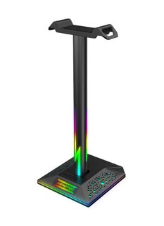 ARNOTEC حامل سماعة الألعاب العالمي مع 10 أنواع من تأثيرات الإضاءة RGB وواجهة USB مزدوجة ودعم سطح المكتب  - Image 3